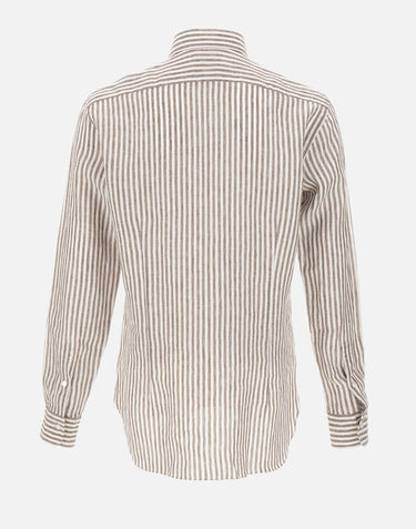 BARBA Camicia in lino a righe MULTICOLOR Uomo 