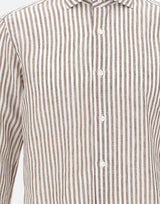 BARBA Camicia in lino a righe MULTICOLOR Uomo 