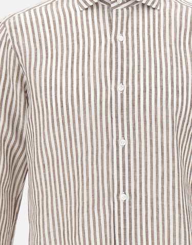 BARBA Camicia in lino a righe MULTICOLOR Uomo 