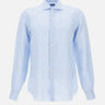 BARBA Camicia in lino a righe Light Blue Uomo 