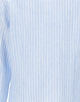 BARBA Camicia in lino a righe Light Blue Uomo 