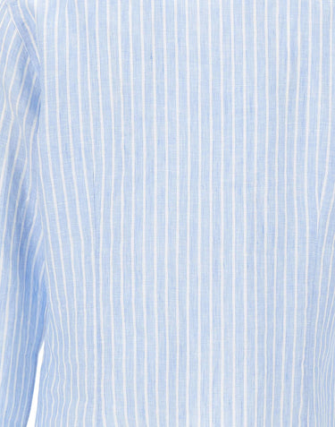 BARBA Camicia in lino a righe Light Blue Uomo 