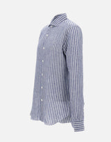 BARBA Camicia in lino a righe BLUE Uomo 