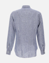BARBA Camicia in lino a righe BLUE Uomo 