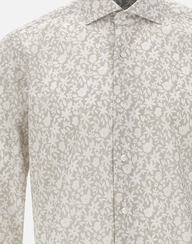 BARBA Camicia a fantasia florelae GREY Uomo 