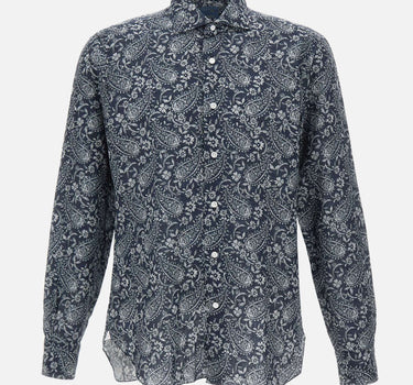 BARBA Camicia con stampa paisley BLUE Uomo 