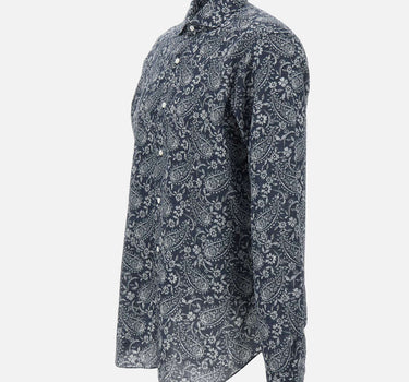 BARBA Camicia con stampa paisley BLUE Uomo 