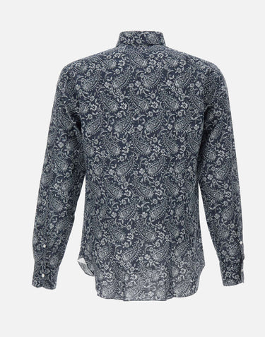 BARBA Camicia con stampa paisley BLUE Uomo 
