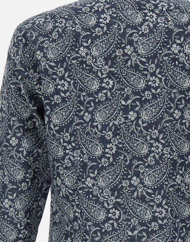 BARBA Camicia con stampa paisley BLUE Uomo 