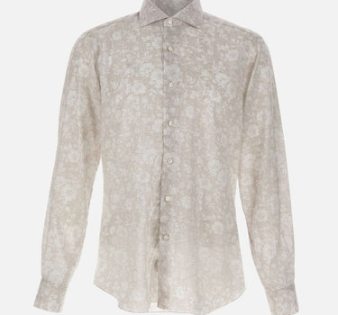 BARBA Camicia con stampa floreale BEIGE Uomo 