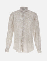 BARBA Camicia con stampa floreale BEIGE Uomo 