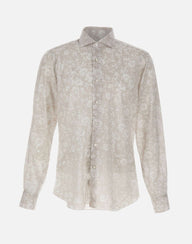 BARBA Camicia con stampa floreale BEIGE Uomo 