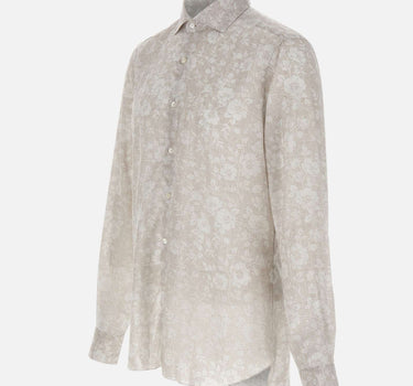 BARBA Camicia con stampa floreale BEIGE Uomo 