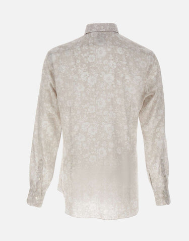 BARBA Camicia con stampa floreale BEIGE Uomo 