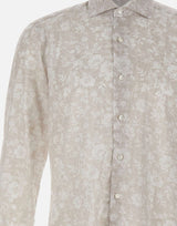 BARBA Camicia con stampa floreale BEIGE Uomo 