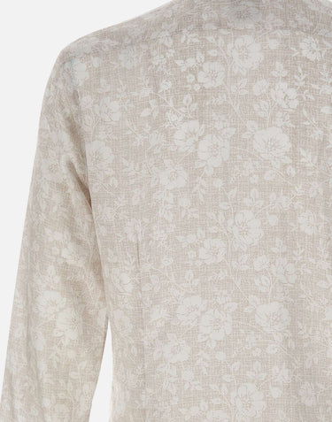 BARBA Camicia con stampa floreale BEIGE Uomo 