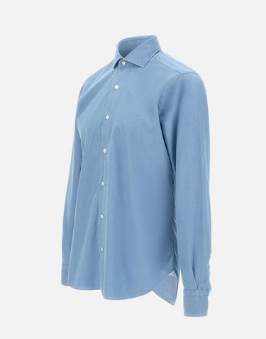 BARBA Camicia in cotone Light Blue Uomo 
