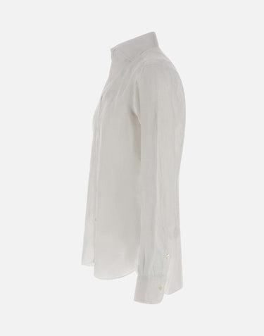 BARBA Camicia in lino WHITE Uomo 