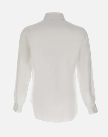 BARBA Camicia in lino WHITE Uomo 