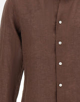 BARBA Camicia in lino BROWN Uomo 