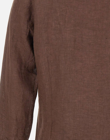 BARBA Camicia in lino BROWN Uomo 