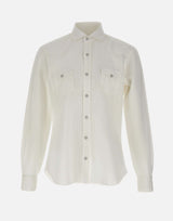 BARBA Camicia in misto cotone con taschini WHITE Uomo 