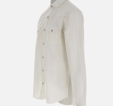 BARBA Camicia in misto cotone con taschini WHITE Uomo 
