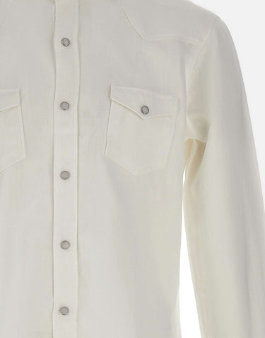 BARBA Camicia in misto cotone con taschini WHITE Uomo 