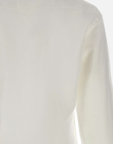 BARBA Camicia in misto cotone con taschini WHITE Uomo 