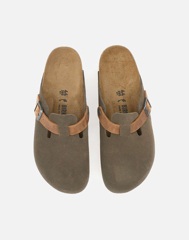 BIRKENSTOCK Ciabatte "Boston" BROWN Uomo 