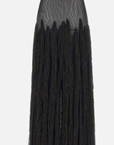 Abito lungo con frange SBS6BOSQUE BLK BLESS 