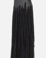 Abito lungo con frange SBS6BOSQUE BLK BLESS 