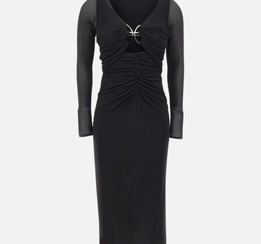 BLUMARINE Abito midi con farfalla BLACK Donna 