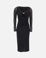 BLUMARINE Abito midi con farfalla BLACK Donna 