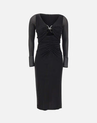 BLUMARINE Abito midi con farfalla BLACK Donna 