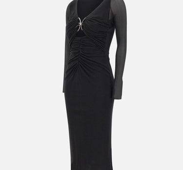 BLUMARINE Abito midi con farfalla BLACK Donna 