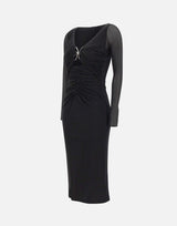 BLUMARINE Abito midi con farfalla BLACK Donna 