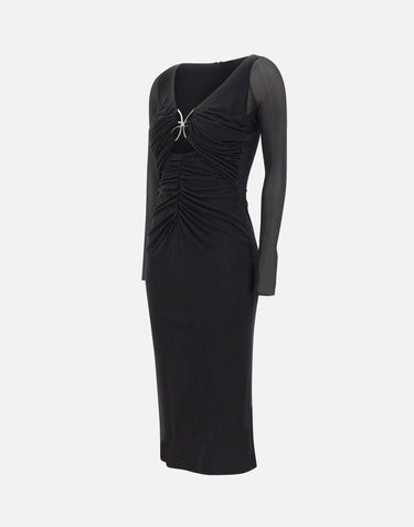 BLUMARINE Abito midi con farfalla BLACK Donna 