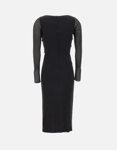 BLUMARINE Abito midi con farfalla BLACK Donna 