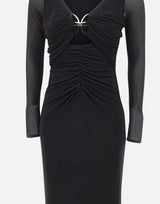 BLUMARINE Abito midi con farfalla BLACK Donna 