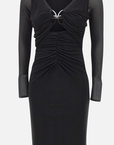 BLUMARINE Abito midi con farfalla BLACK Donna 