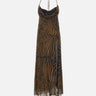 BLUMARINE Abito lungo in chiffon con stampa zebrata MULTICOLOR Donna 