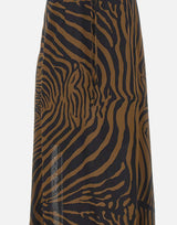 BLUMARINE Abito lungo in chiffon con stampa zebrata MULTICOLOR Donna 