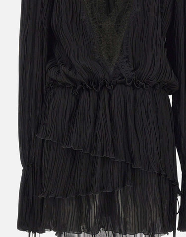 Abito plissettato in georgette 2A771A N0990 BLUMARINE 