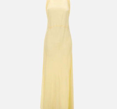 BLUMARINE Abito lungo in marocaine con sciarpa YELLOW Donna 