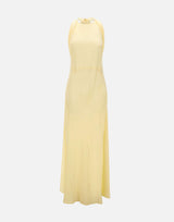 BLUMARINE Abito lungo in marocaine con sciarpa YELLOW Donna 