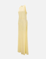 BLUMARINE Abito lungo in marocaine con sciarpa YELLOW Donna 