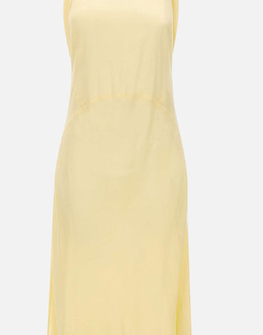 BLUMARINE Abito lungo in marocaine con sciarpa YELLOW Donna 