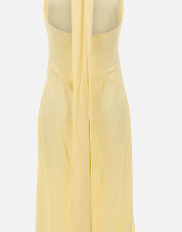 BLUMARINE Abito lungo in marocaine con sciarpa YELLOW Donna 