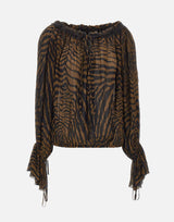 Blusa in chiffon con stampa zebrata 2C440A M5179 BLUMARINE 